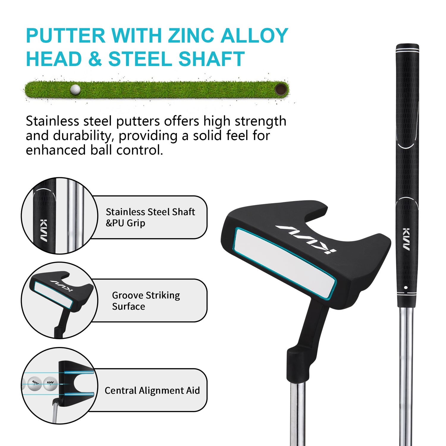 KVV Premium Left Hand Golf Club Set 11-Piece Set for Women, Including Driver, Fairway, Hybrid, 5#-P# Irons, Putter Steel Shaft Regular Flex Golf Clubs, Without Golf Bag