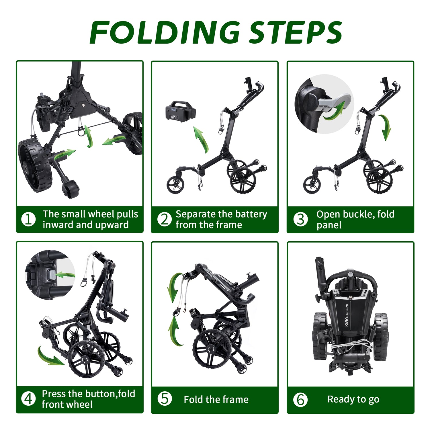 KVV Electric Golf Push Cart with Remote Control