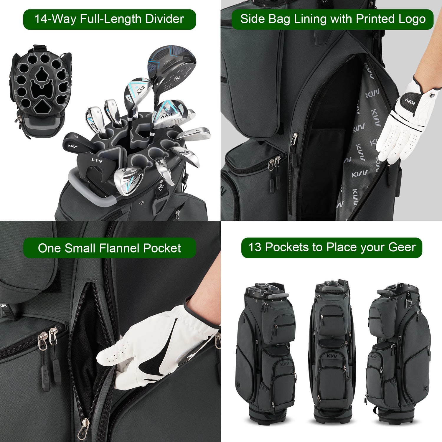 KVV 14 Way Top-Molded Organizer Cart Bag