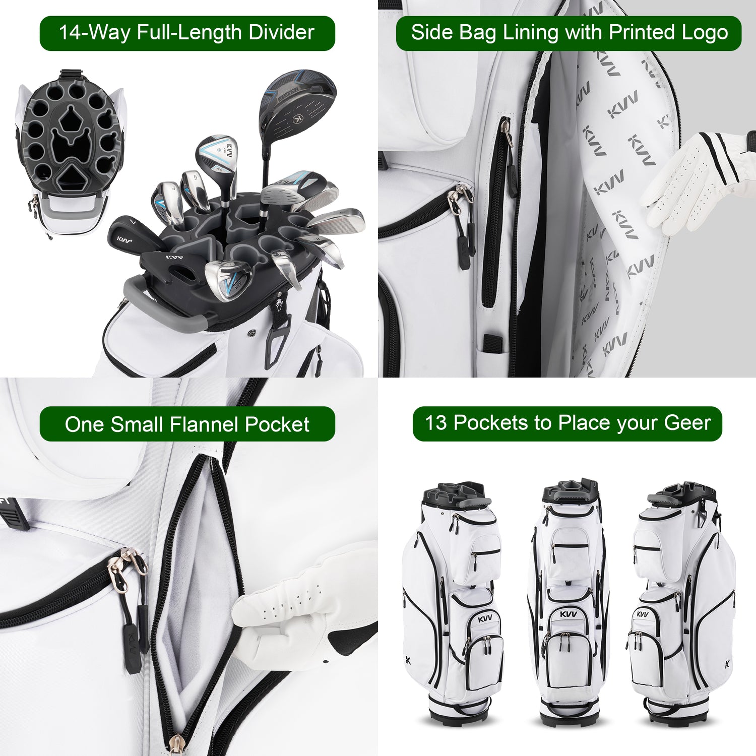 KVV 14 Way Top-Molded Organizer Cart Bag