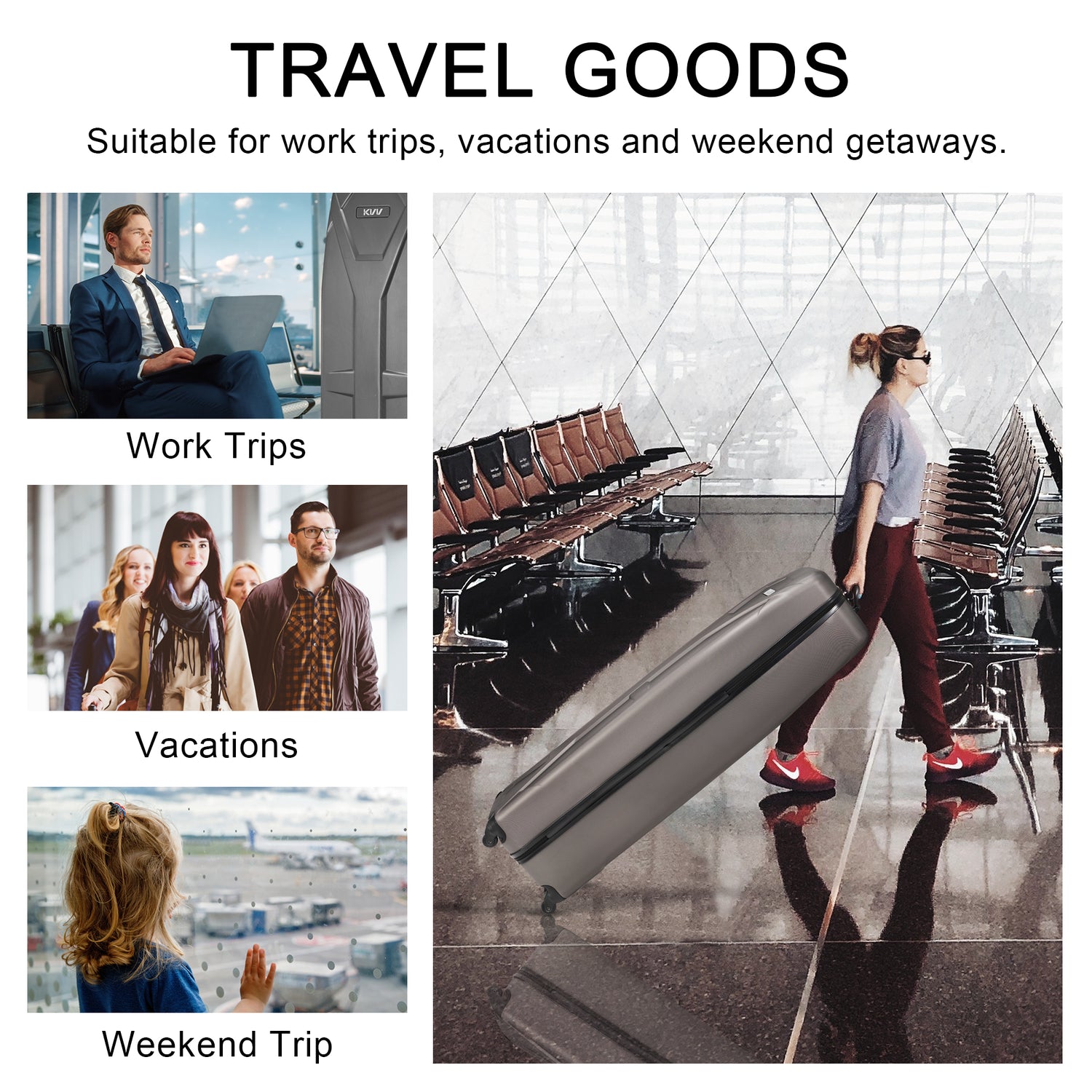 4 multi-directional spinner wheels and 2 in-line skate wheels allows the case to be pushed or pulled