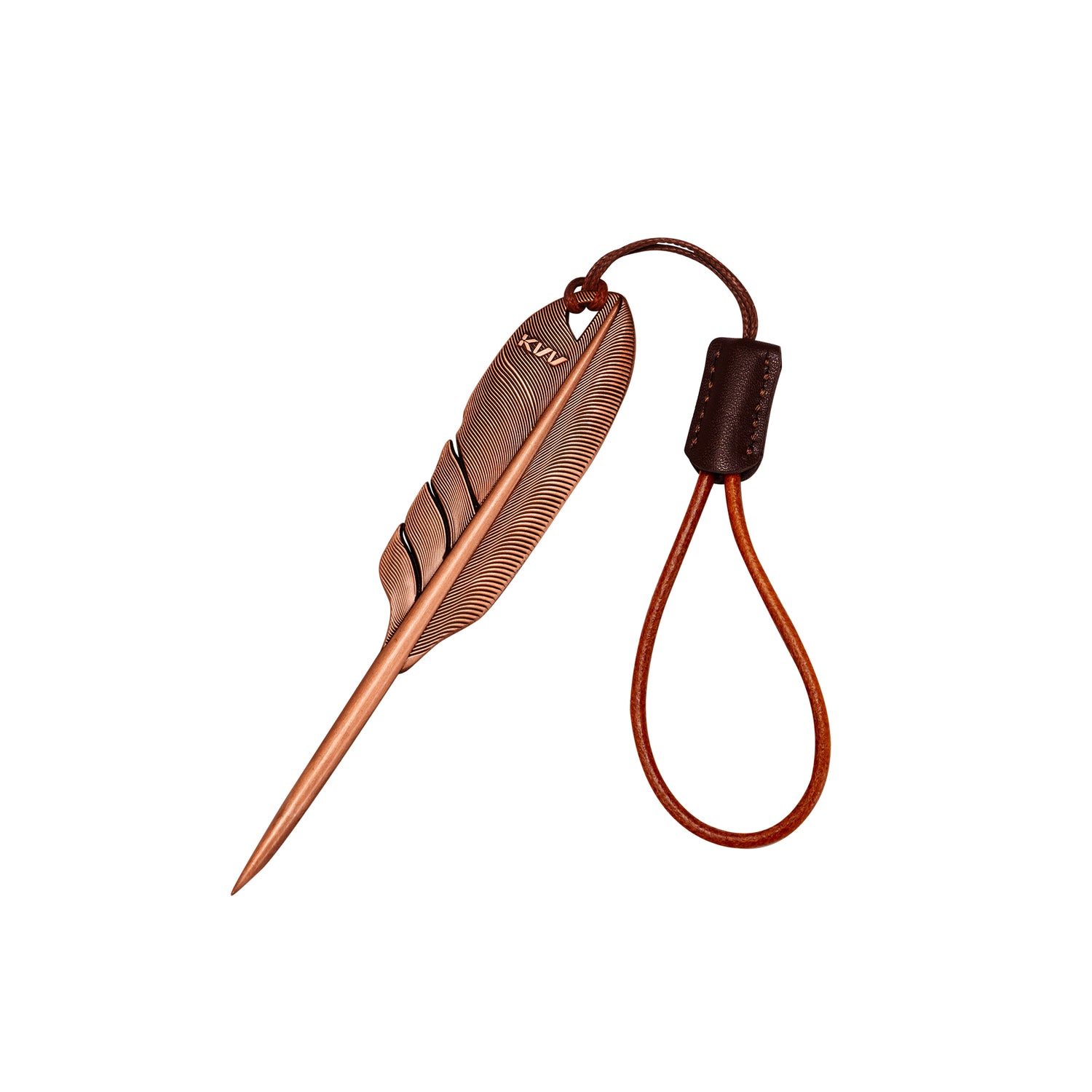 KVV Premium Single-Prong Feather-Inspired Divot Tool with Leather Lanyard – Perfect Golf Gift for Golfers