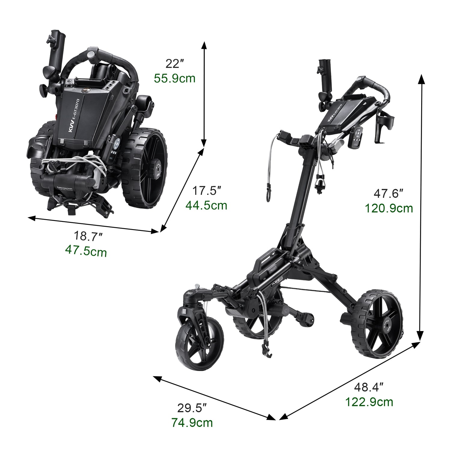 KVV Electric Golf Push Cart with Remote Control
