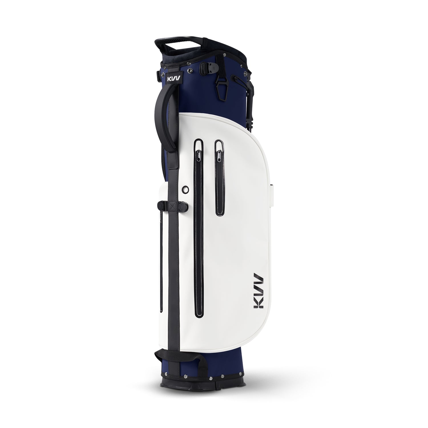 Blue golf stand bag 5-way divider velvet lined top 4 pockets for full-round storage