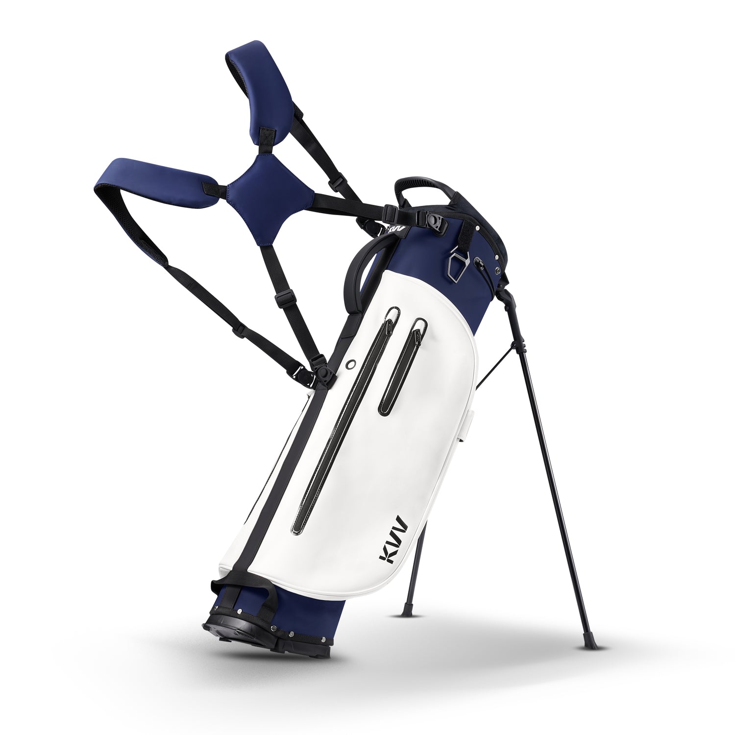 Insulated cooler pocket close-up on 5-way golf stand bag for cold drinks