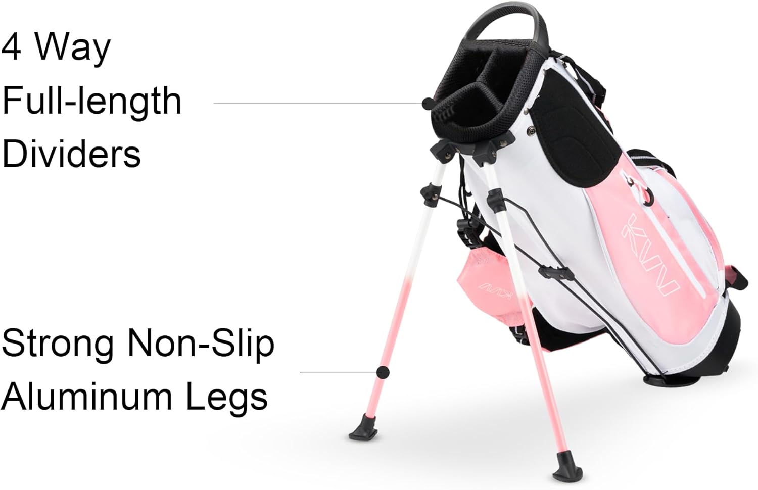 KVV Junior Golf Stand Bag, Lightweight Golf Stand Bag for Children Kids Ages 4-6