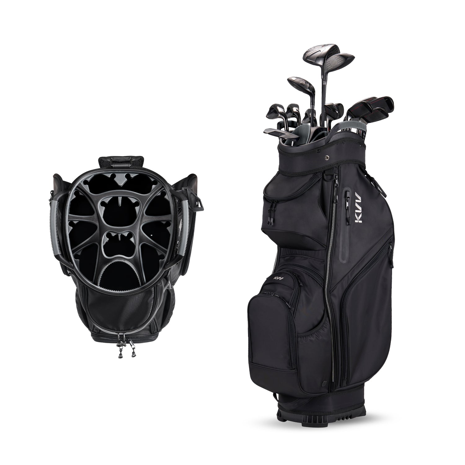 Top-Moded Organizer Cart Bag, Premium Silent Golf Bag with Dual Handles, 14 Club Locking Slots for Men