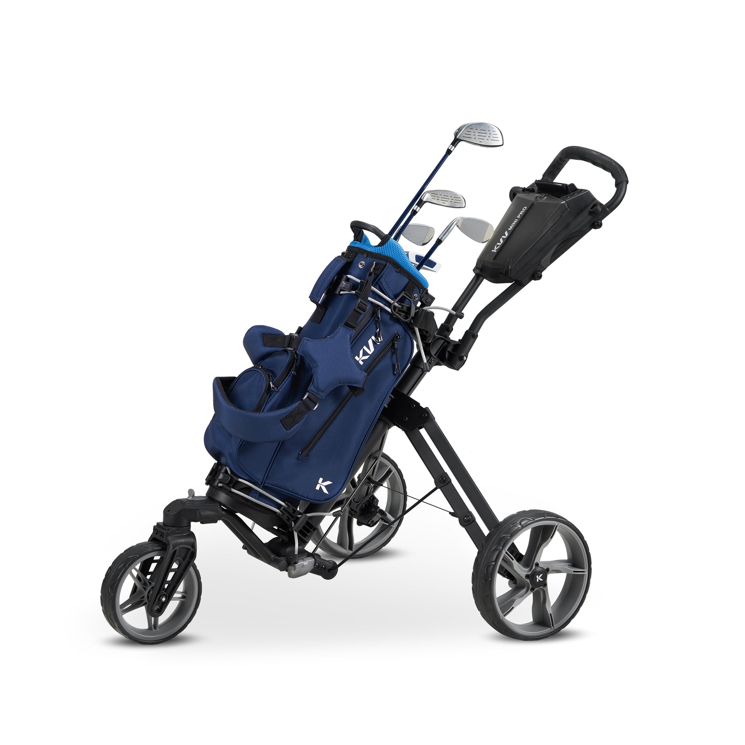 KVV Junior Golf Clubs Set Ages 6-8, Complete Kids Golf Set with Lightweight Stand Bag, Fairway, Iron & Putter Right Handed for Girls & Boys (Navy, Ages 6-8)