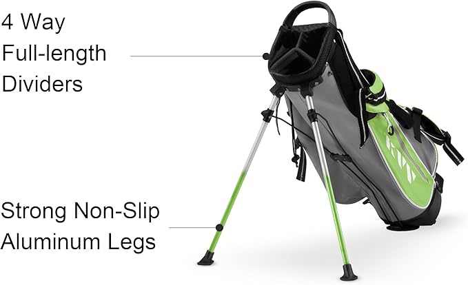 KVV Junior Golf Stand Bag, Lightweight Golf Stand Bag for Children Kids Ages 7-9