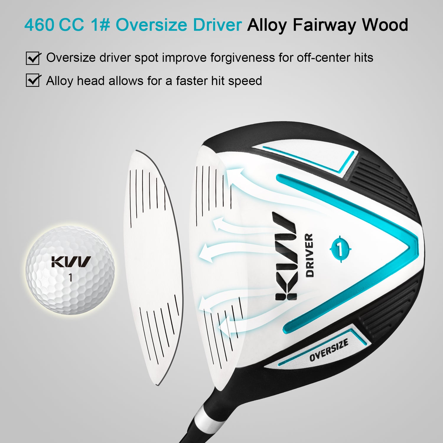 KVV Premium Left Hand Golf Club Set 11-Piece Set for Women, Including Driver, Fairway, Hybrid, 5#-P# Irons, Putter Steel Shaft Regular Flex Golf Clubs, Without Golf Bag