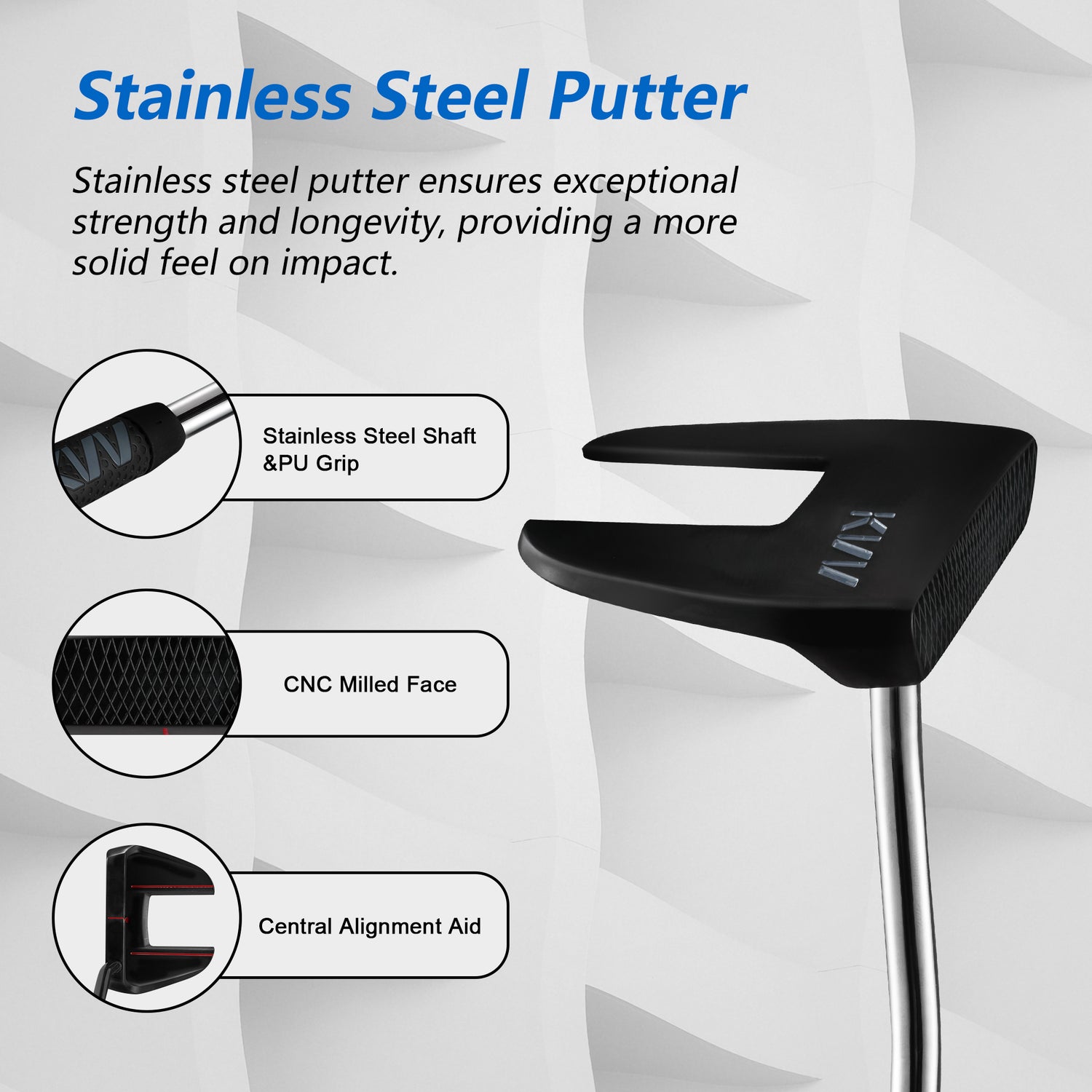 KVV Ultra Lightweight Club Set with Graphite Shafts, Titanium Driver, 11-Piece PVD Coated Clubs, 5-S# Irons, Right-Handed for Men No Golf Bag Included