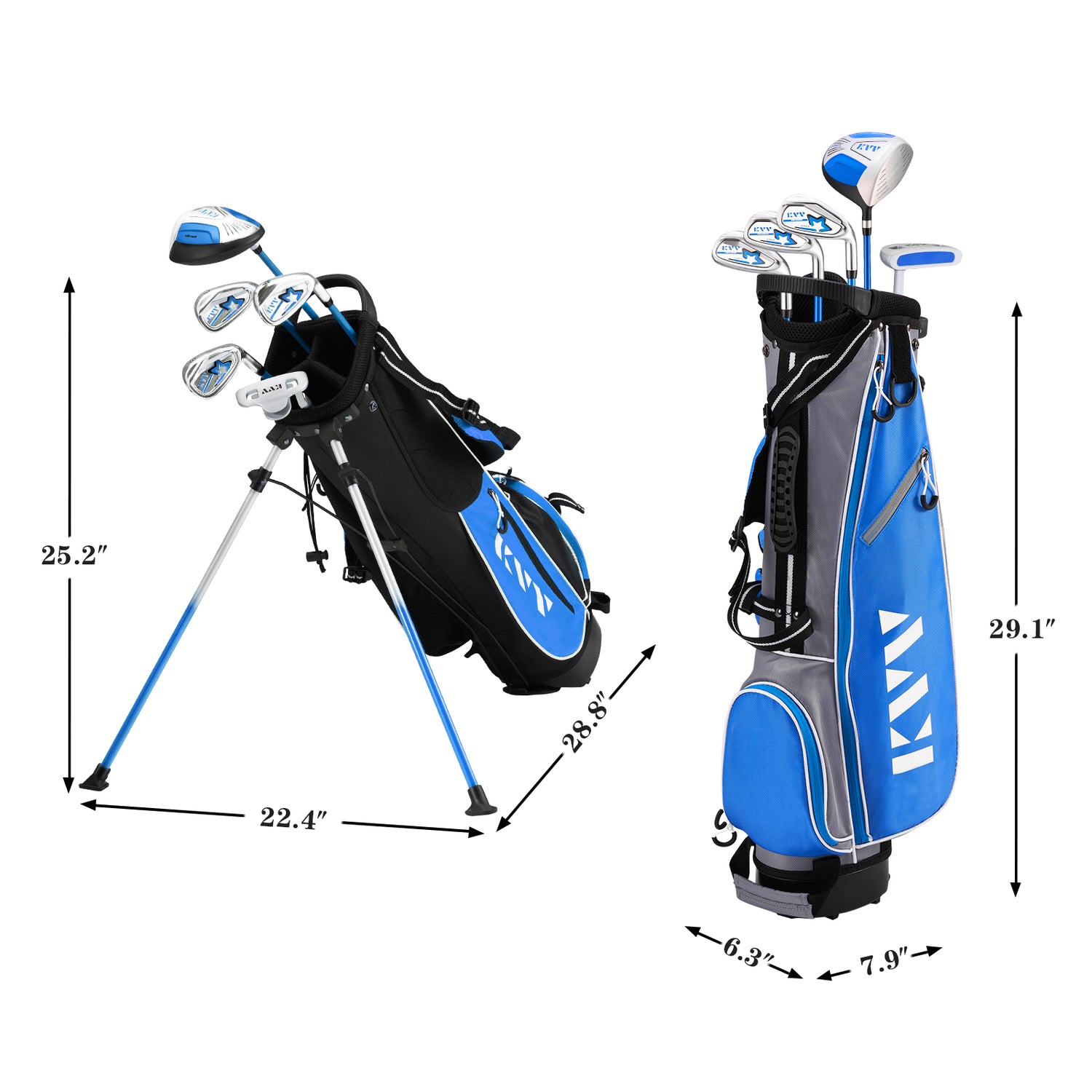 KVV Junior Golf Stand Bag, Lightweight Golf Stand Bag for Children Kids Ages 10-12