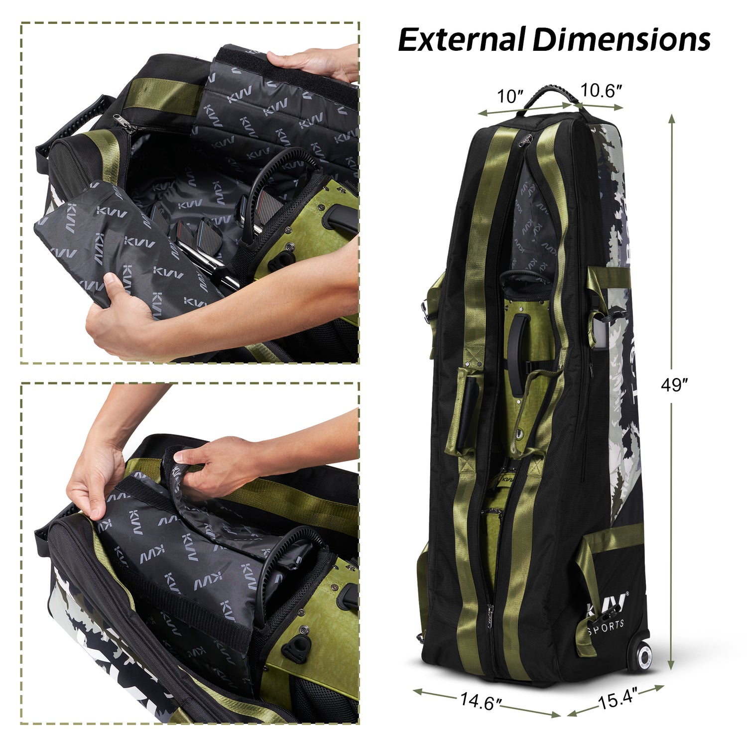 KVV Hi-Protective Golf Travel Bag with Extra Padded Top