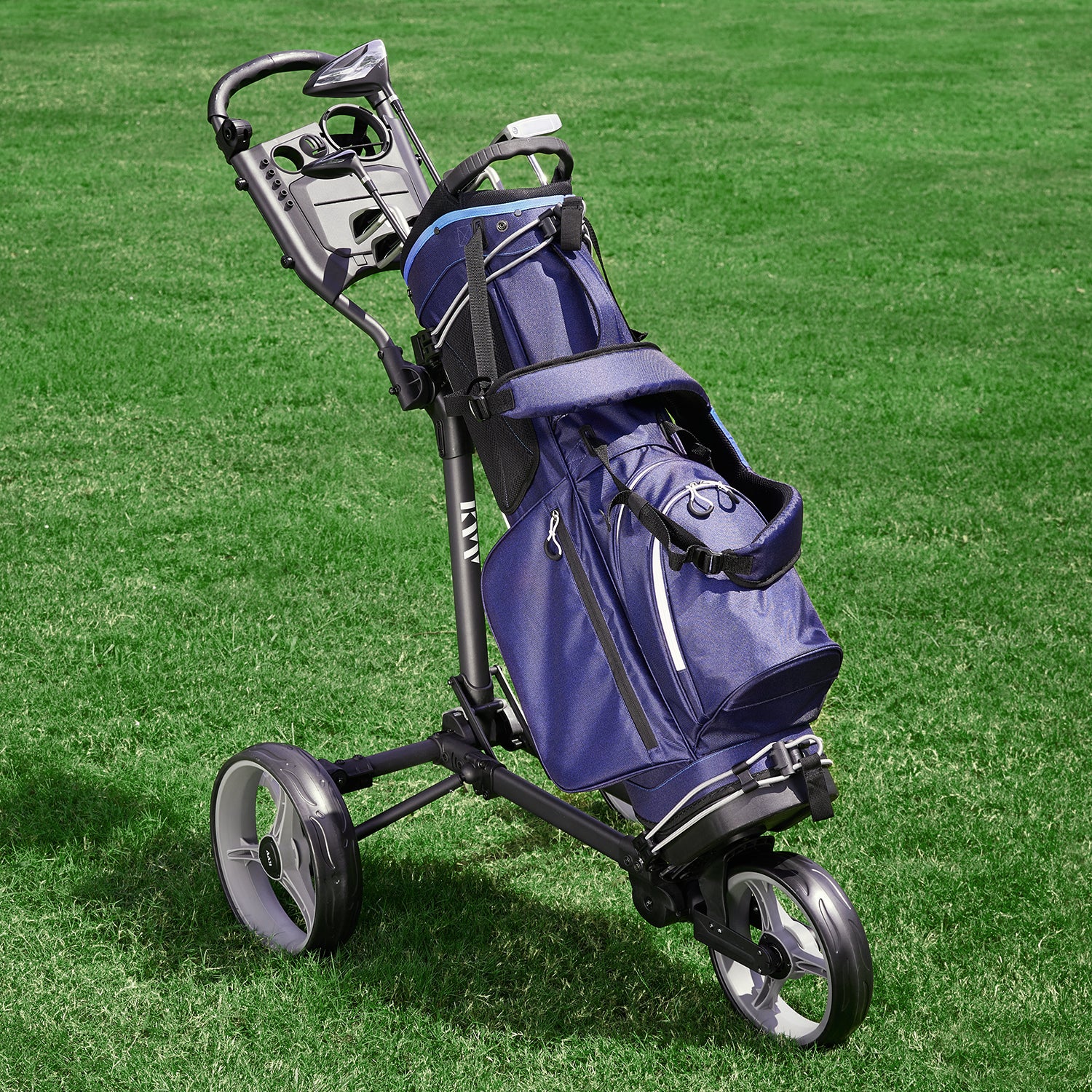Lightweight 3‑Wheel Golf Push Cart – Plastic Frame, Great Value