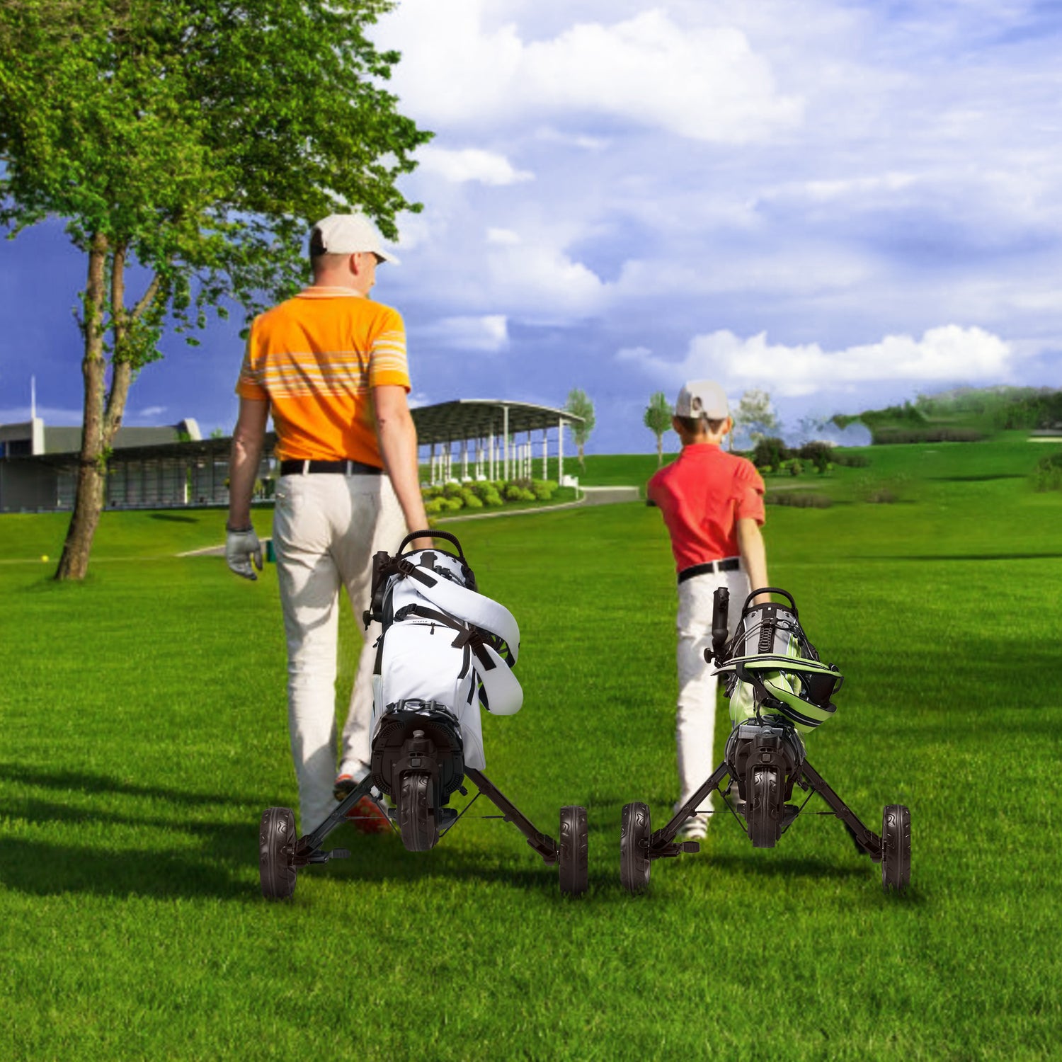 KVV golf push carts 3 wheel folding for junior