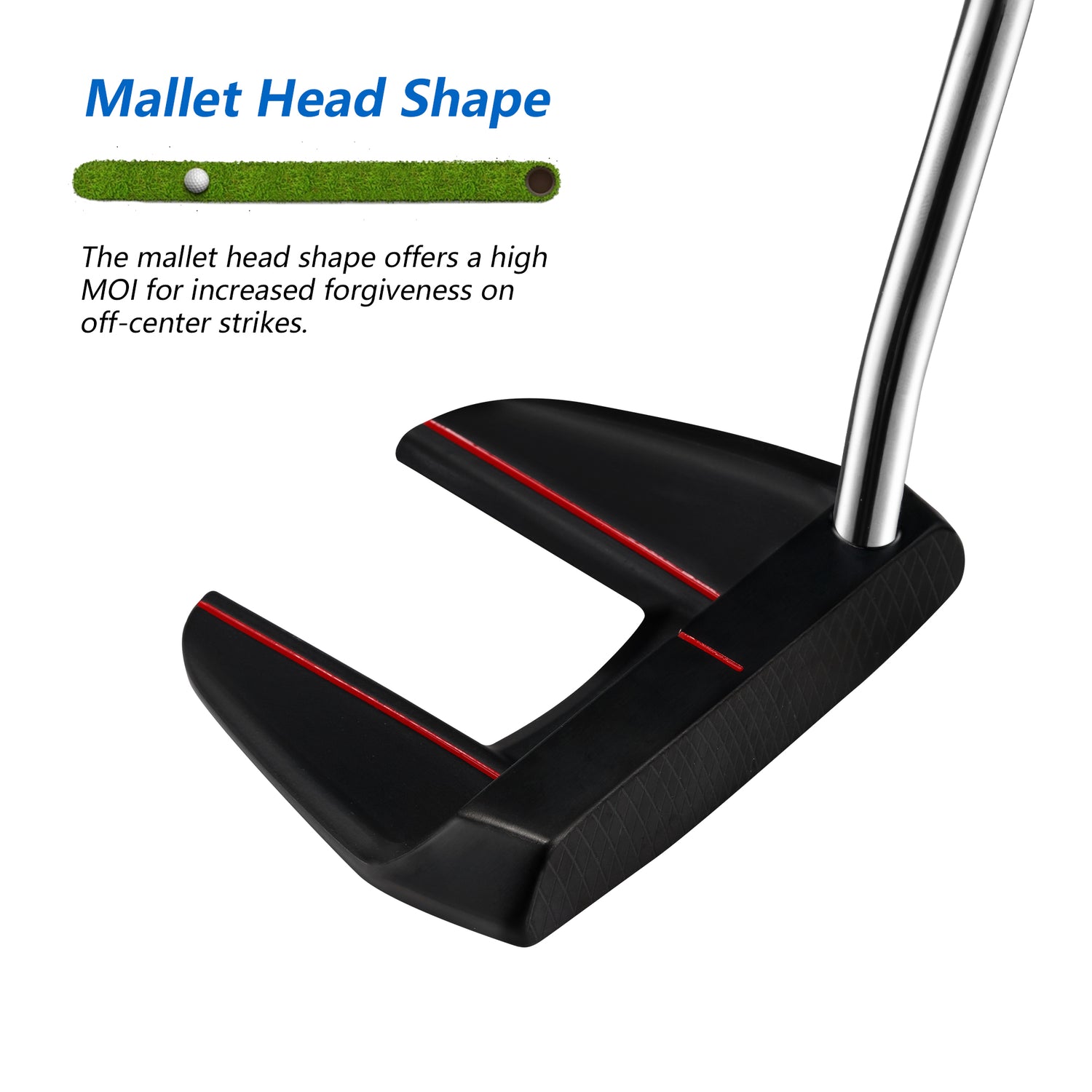 KVV Golf Putter for Man & Women, Right-Handed Golf Club Putter with Alignment Aid, Premium Grip and CNC Milled Face