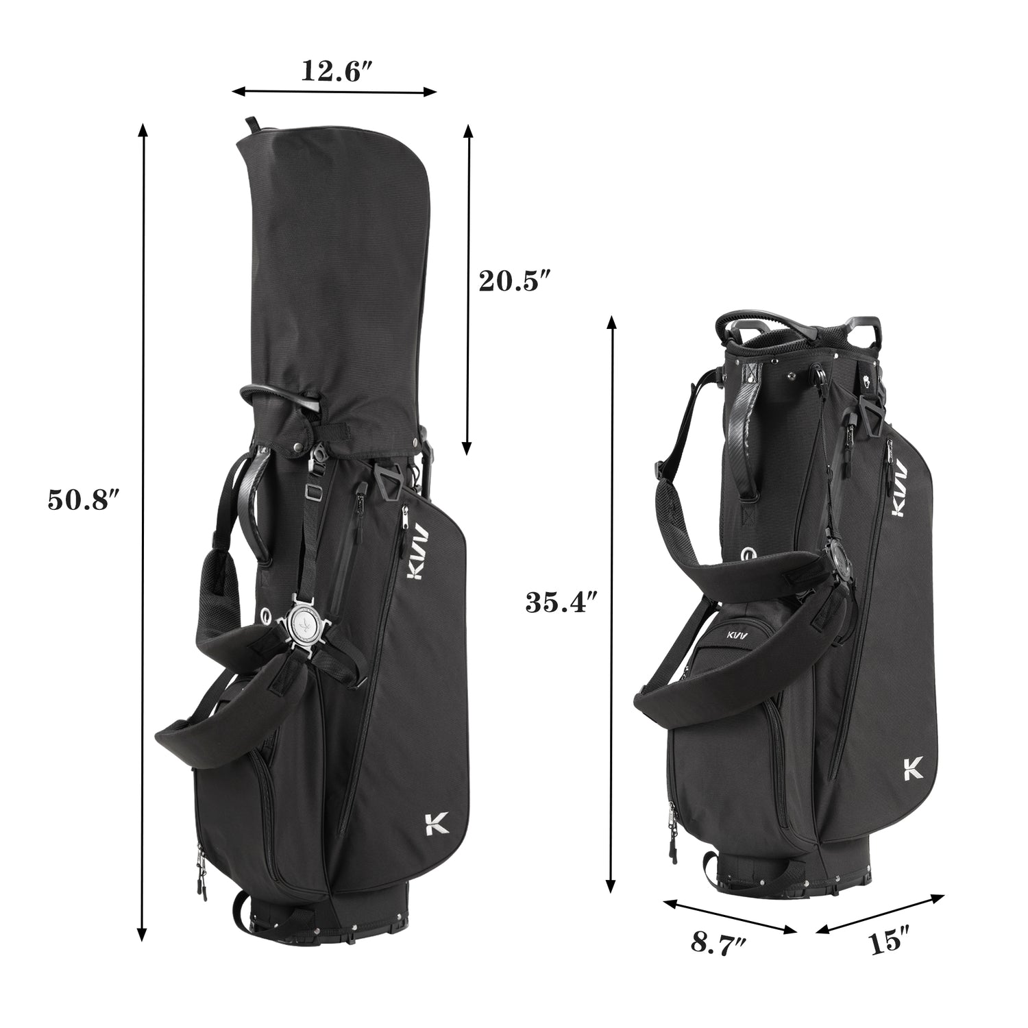 KVV golf bag Black  szie picture