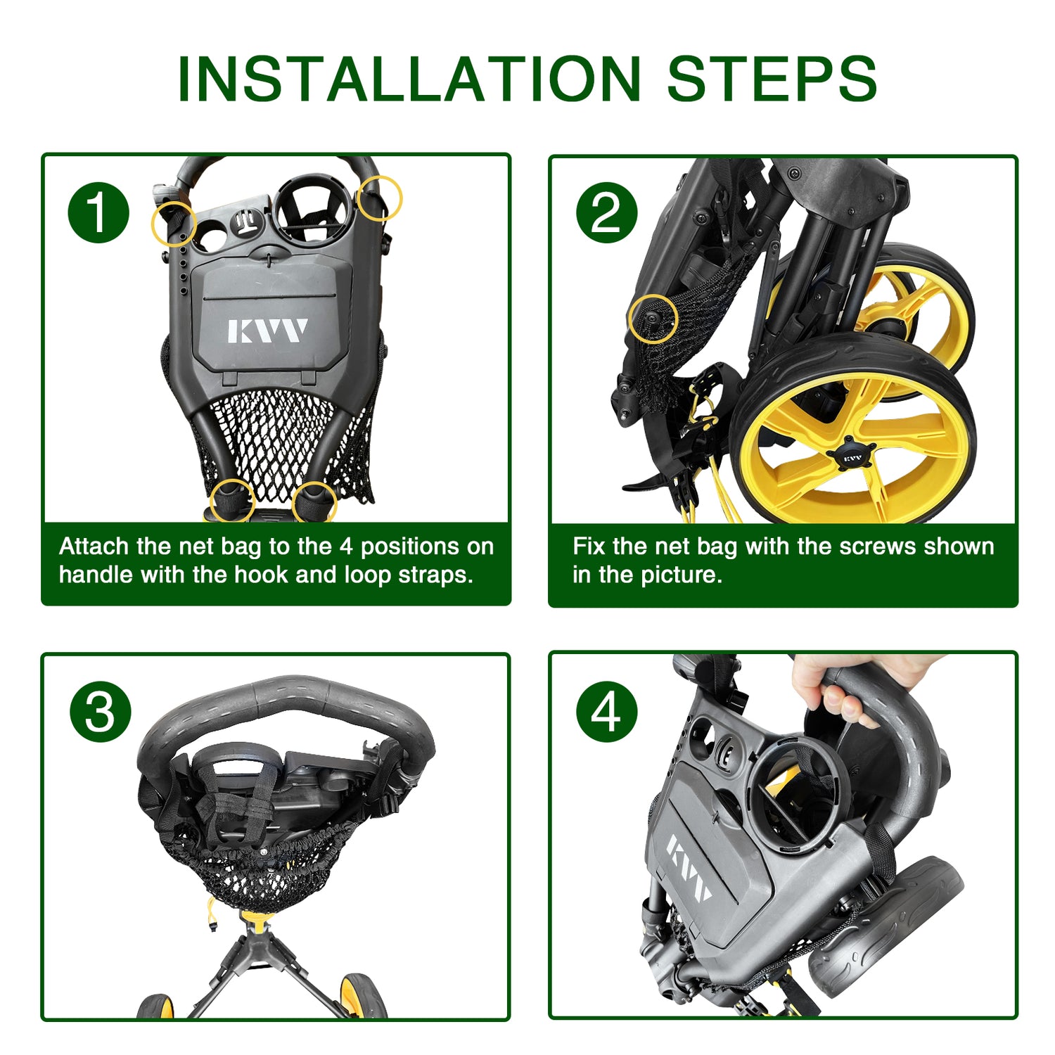 KVV Golf Cart Net Mesh Storage Bag