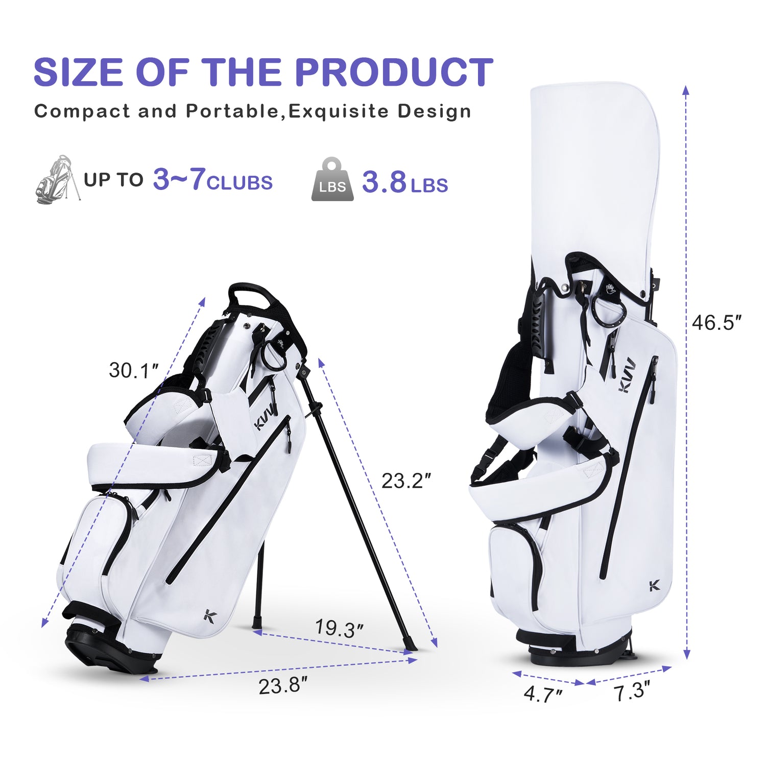 KVV Junior Golf Bag, Lightweight Golf Stand Bag for Young Players for Ages 12 and Up