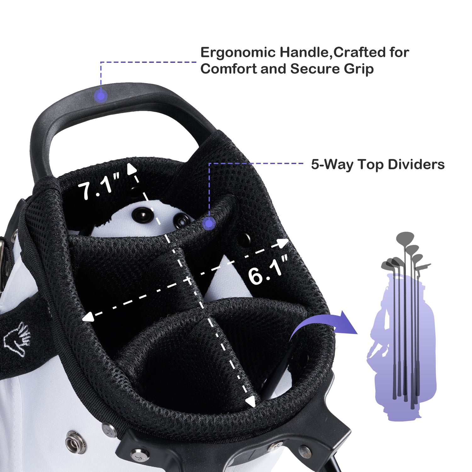 KVV Junior Golf Bag, Lightweight Golf Stand Bag for Young Players for Ages 12 and Up