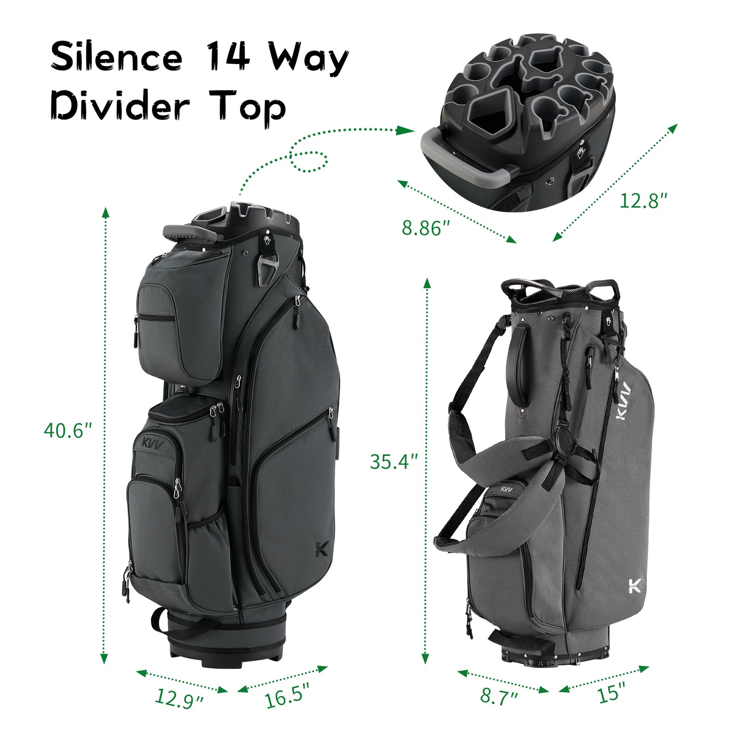 KVV 14 Way Top-Molded Organizer Cart Bag