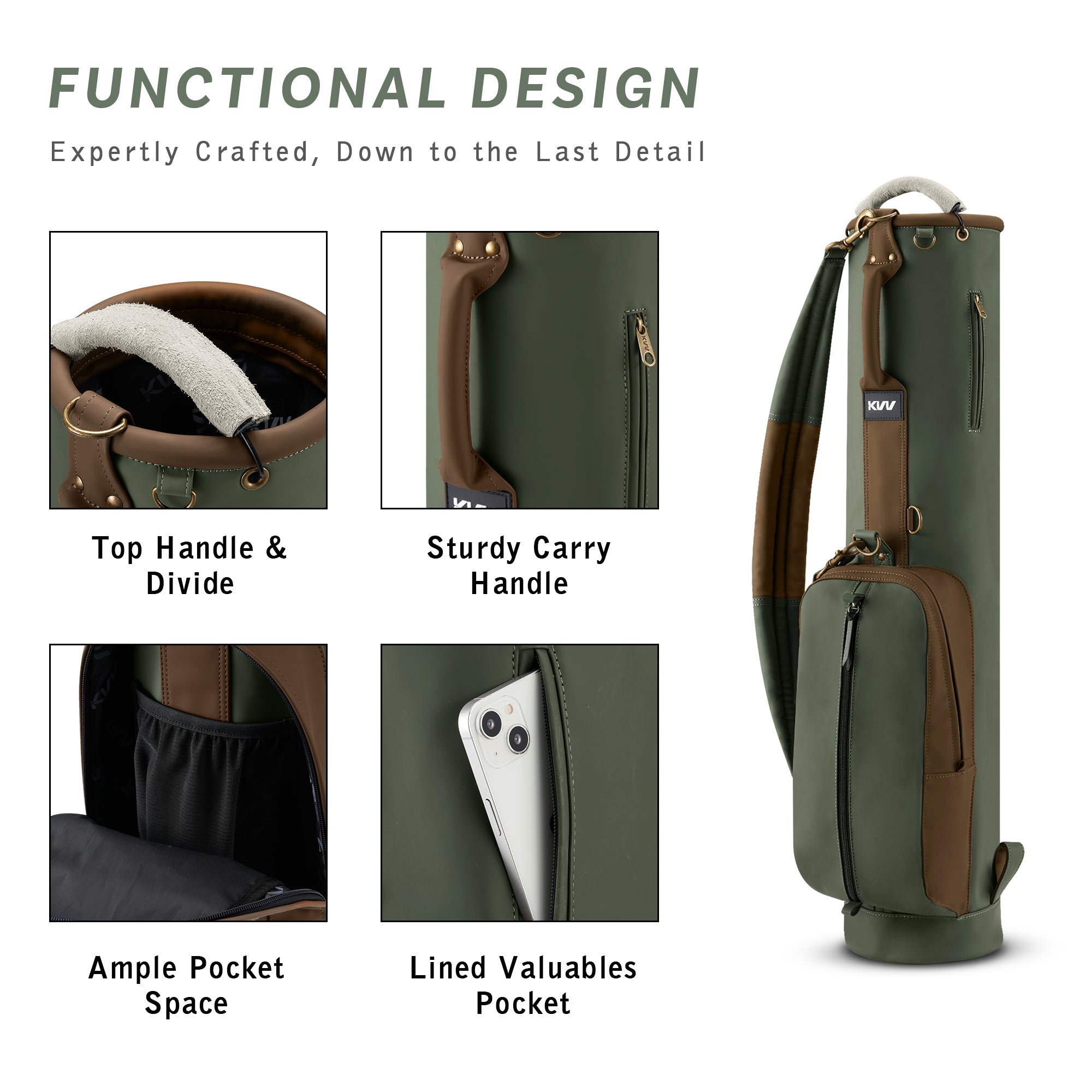 Vintage PU Leather Golf Sunday Bag – KVV SPORTS