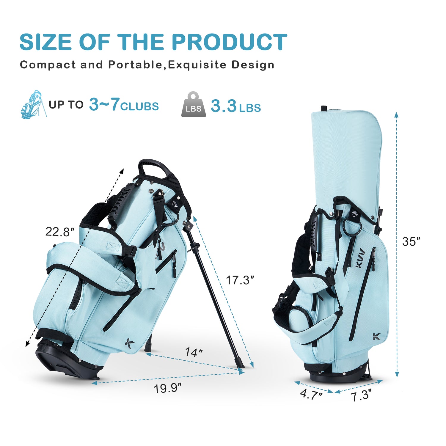 KVV Junior Golf Bag, Lightweight Golf Stand Bag for Young Players for Ages 4-6