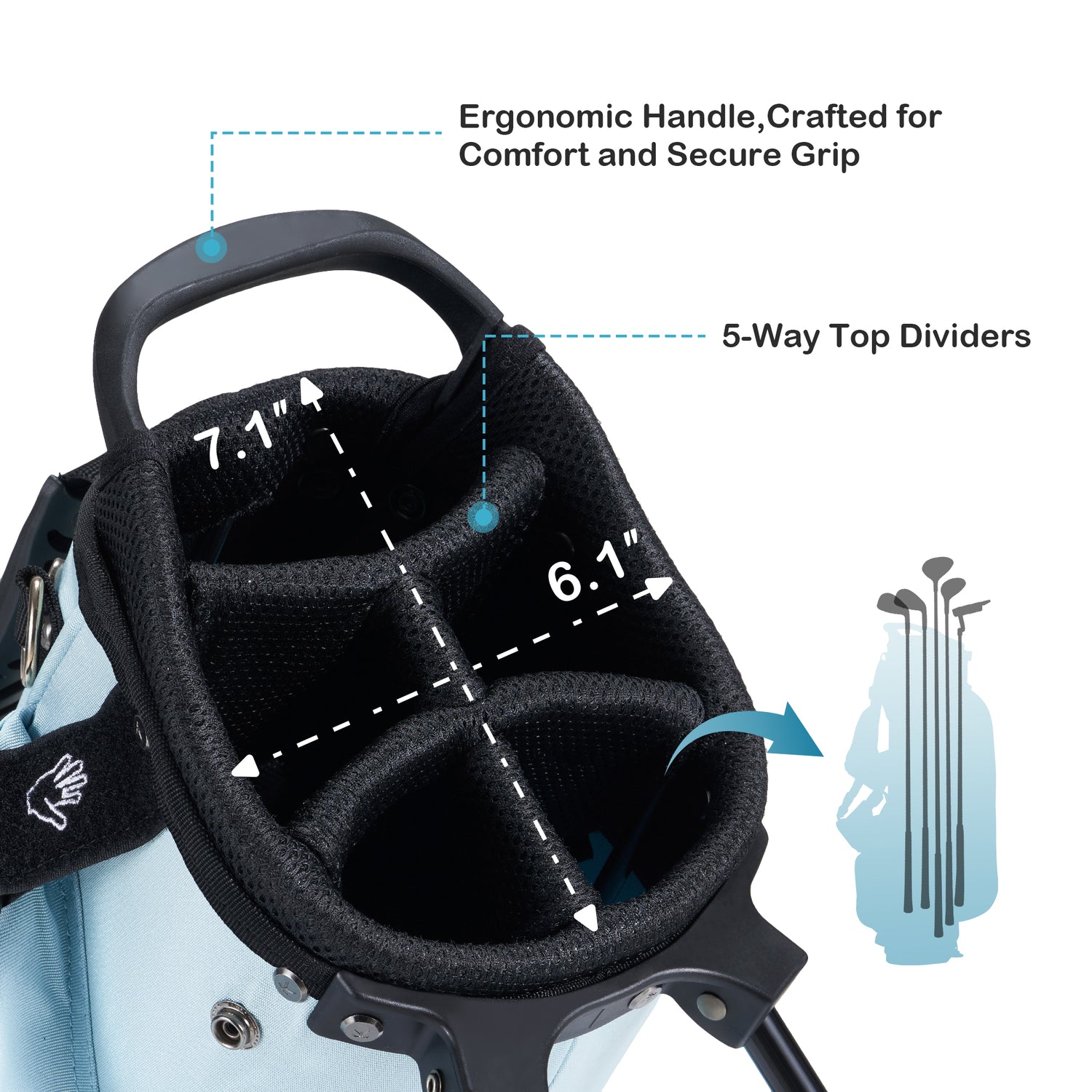 KVV Junior Golf Bag, Lightweight Golf Stand Bag for Young Players for Ages 4-6