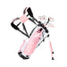 The stand bag for the clubs is equipped with kids-friendly shoulder straps