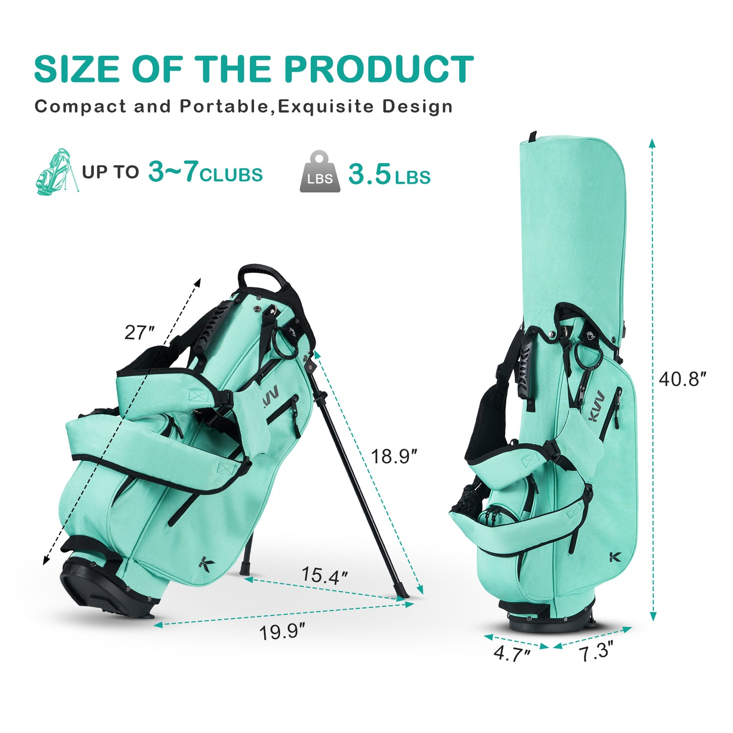 KVV Junior Golf Bag, Lightweight Golf Stand Bag for Young Players for Ages 6-8