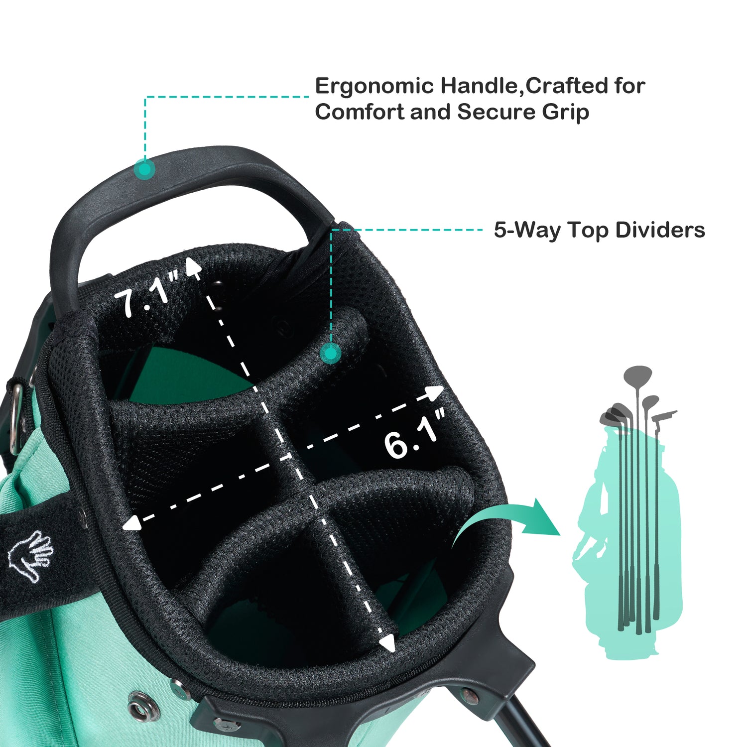 KVV Junior Golf Bag, Lightweight Golf Stand Bag for Young Players for Ages 6-8