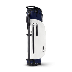 Blue golf stand bag 5-way divider velvet lined top 4 pockets for full-round storage