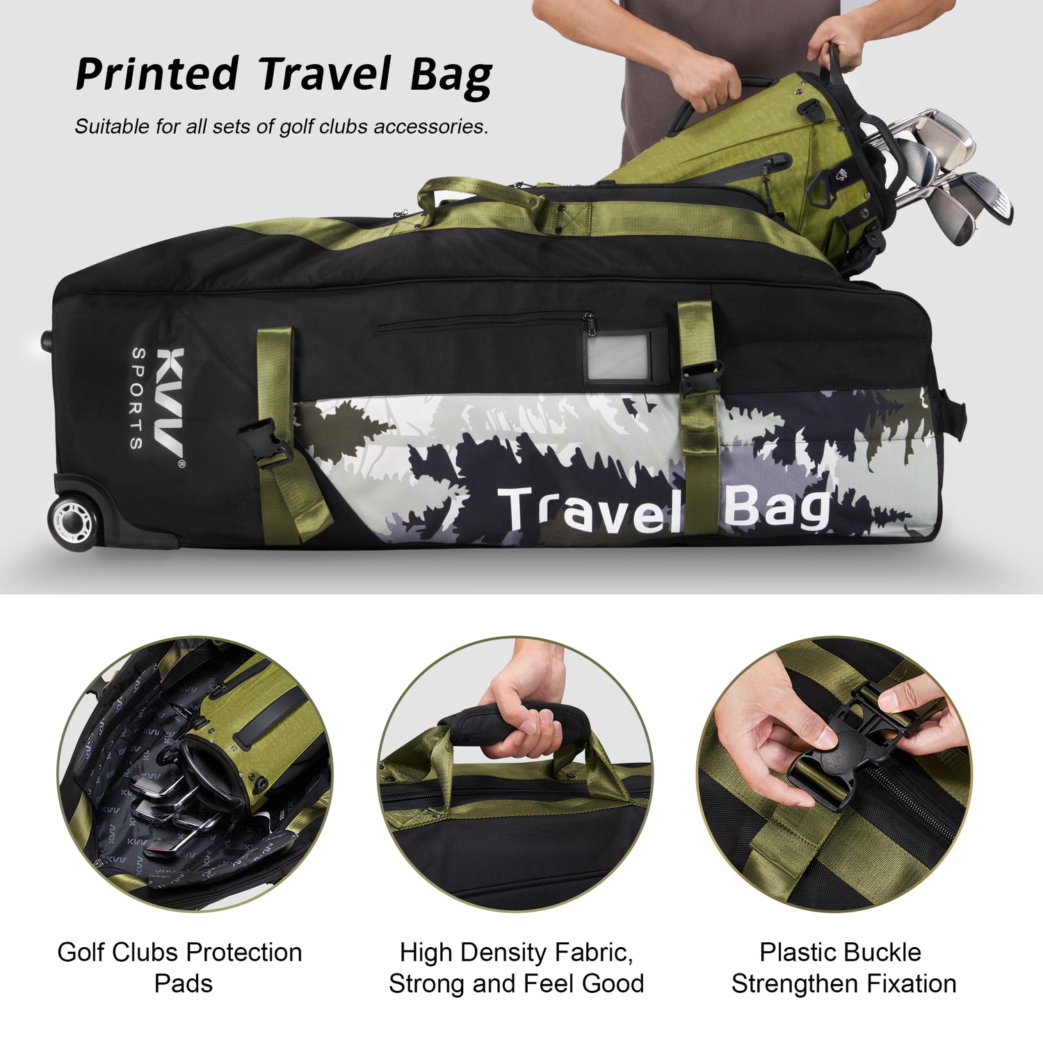 KVV Hi-Protective Golf Travel Bag with Extra Padded Top