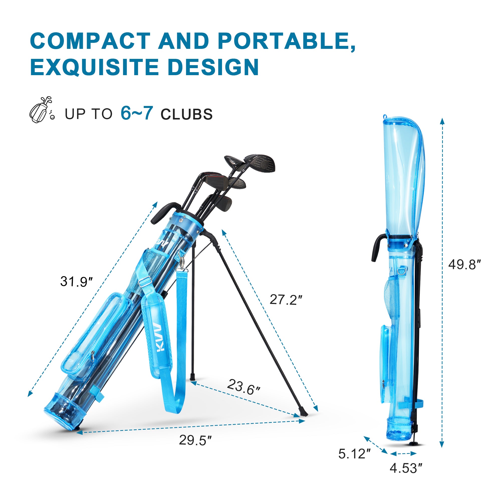 KVV Lightweight Sunday Golf Stand Bag, Colorful Fashion Pitch and