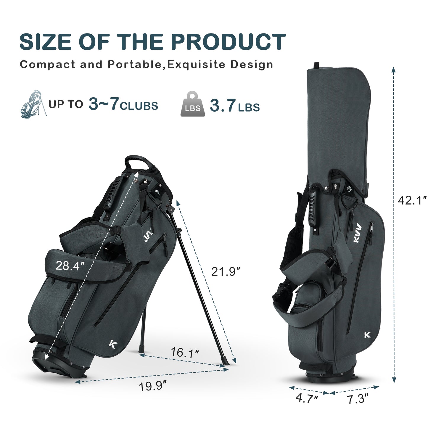 KVV Junior Golf Bag, Lightweight Golf Stand Bag for Young Players for Ages 8-12