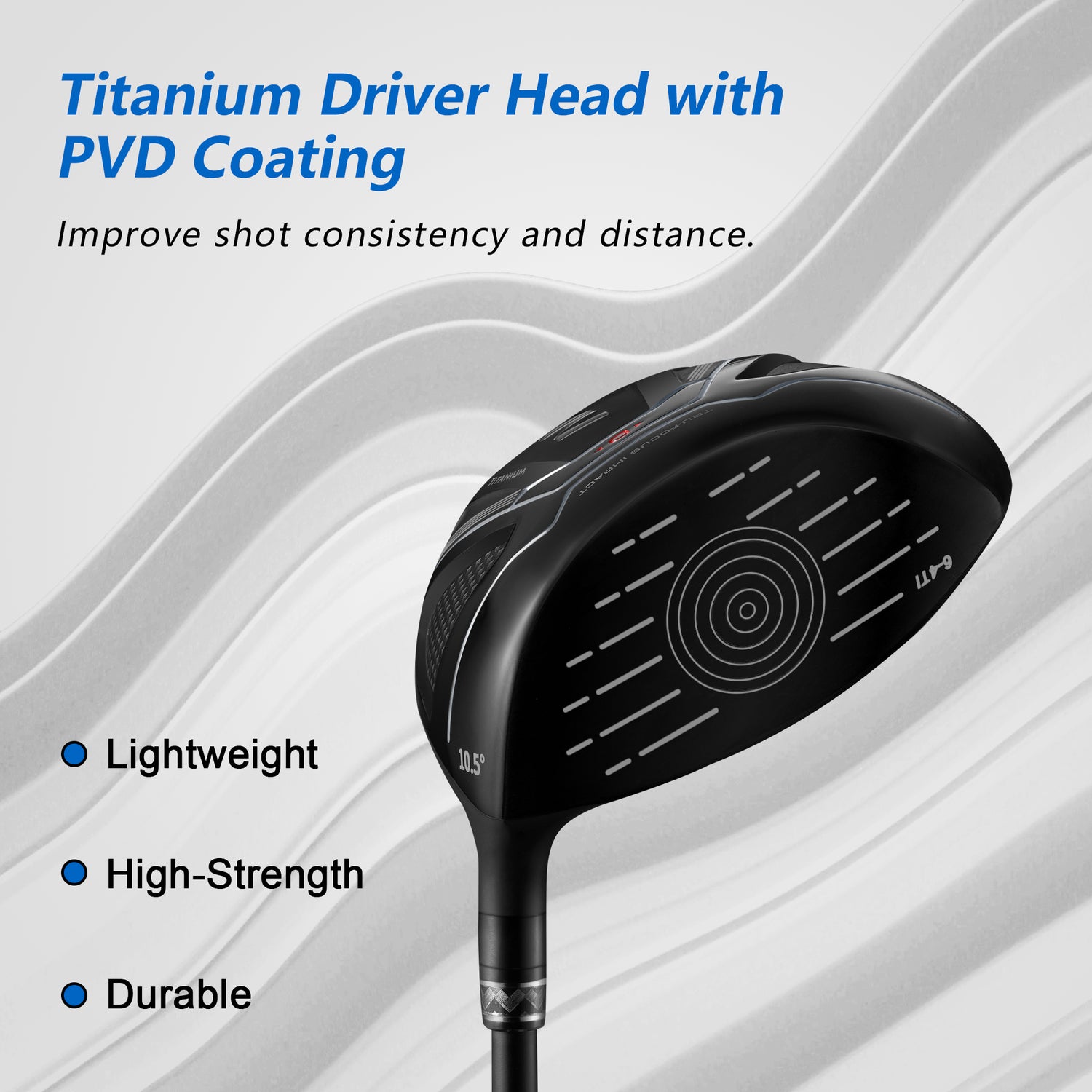 KVV Golf Driver for Man and Woman, Titanium Driver with Headcover, Right Handed Club Includes Headcover