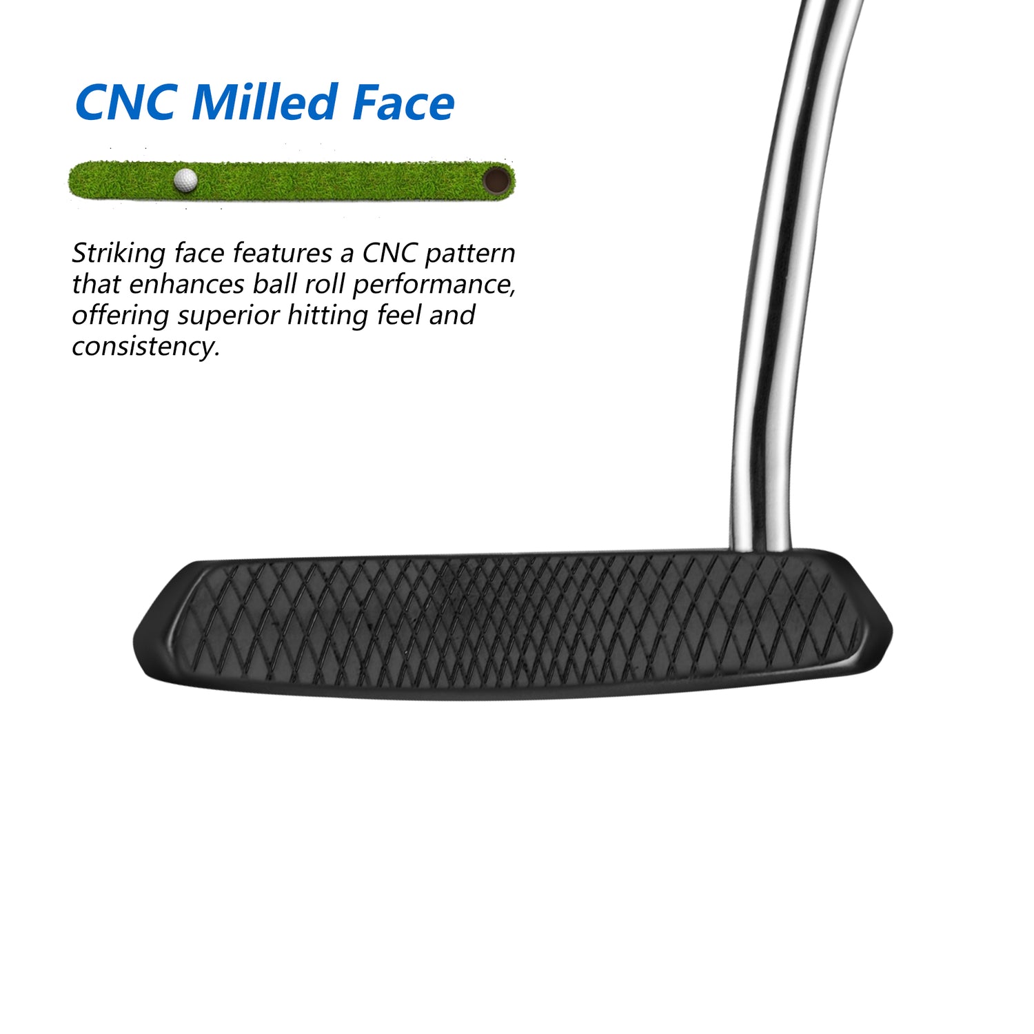 KVV Golf Putter for Man & Women, Right-Handed Golf Club Putter with Alignment Aid, Premium Grip and CNC Milled Face