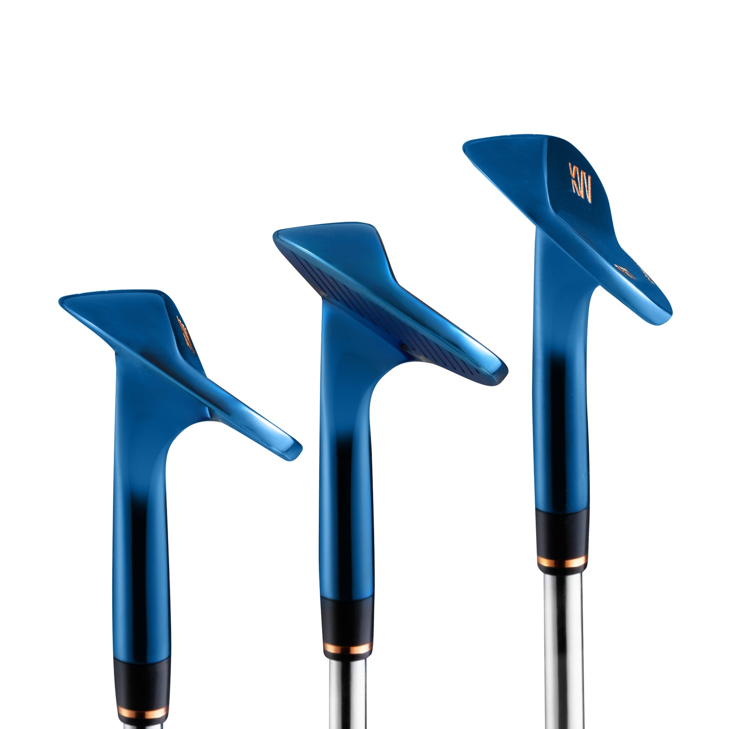 KVV Premium Golf Wedges with Ionized Blue PVD Finish - 52/56/60 Degree 3-Wedge Golf Set-Right-Handed, CNC Milled Face, Wedge Set for Men & Women