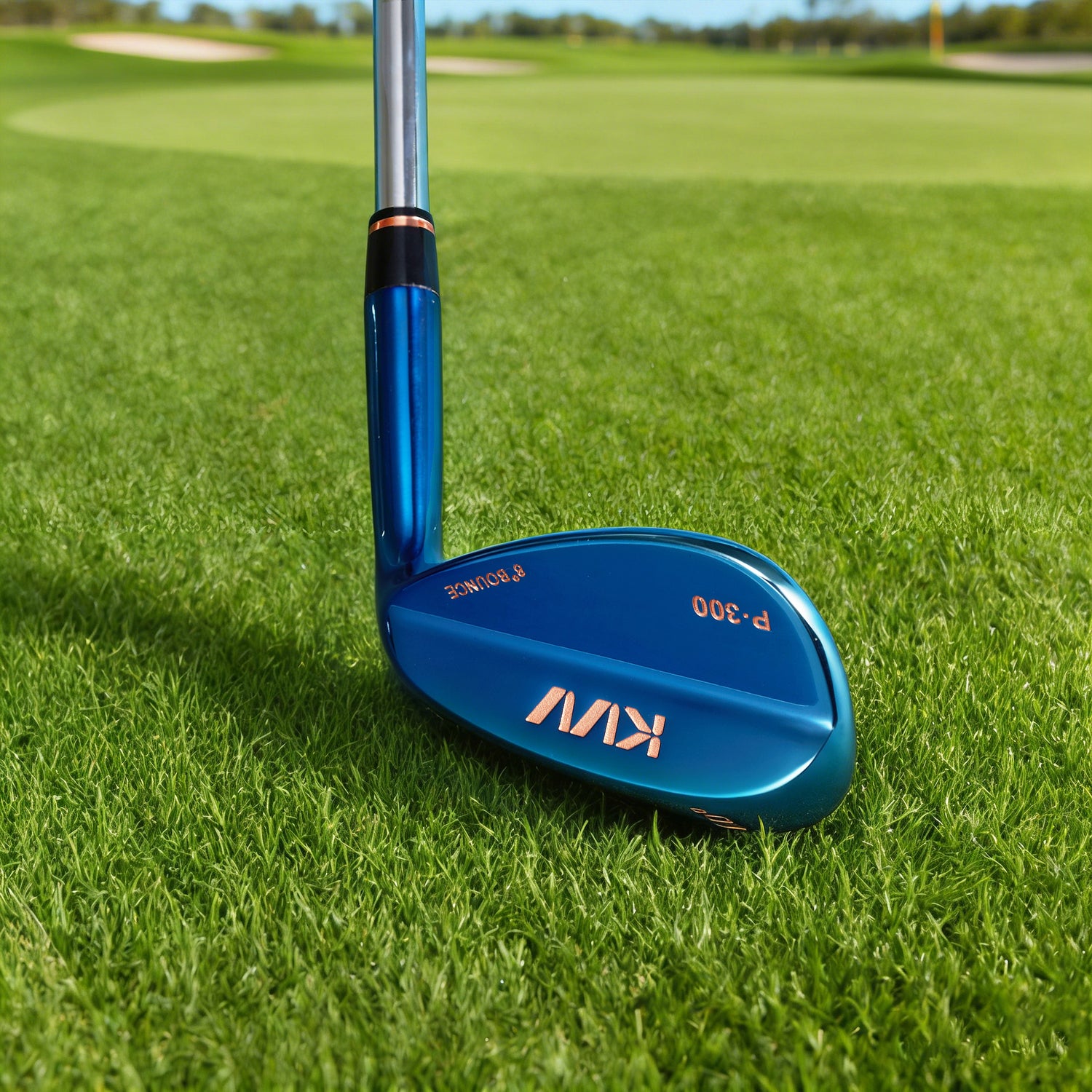 KVV Premium Golf Wedge with Ionized Blue PVD Finish - Single 52/56/60 Degree Golf Wedge Right-Handed, CNC Milled Face, Individual Golf Club for Men & Women
