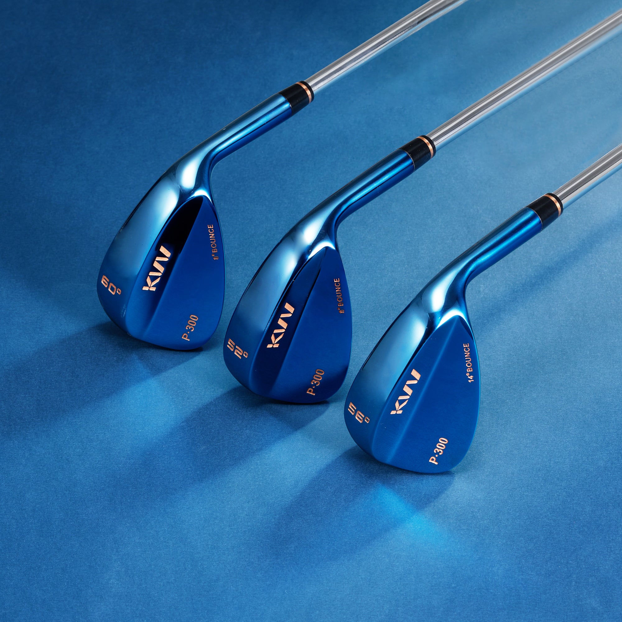 KVV Premium Golf Wedges with Ionized Blue PVD Finish - 52/56/60