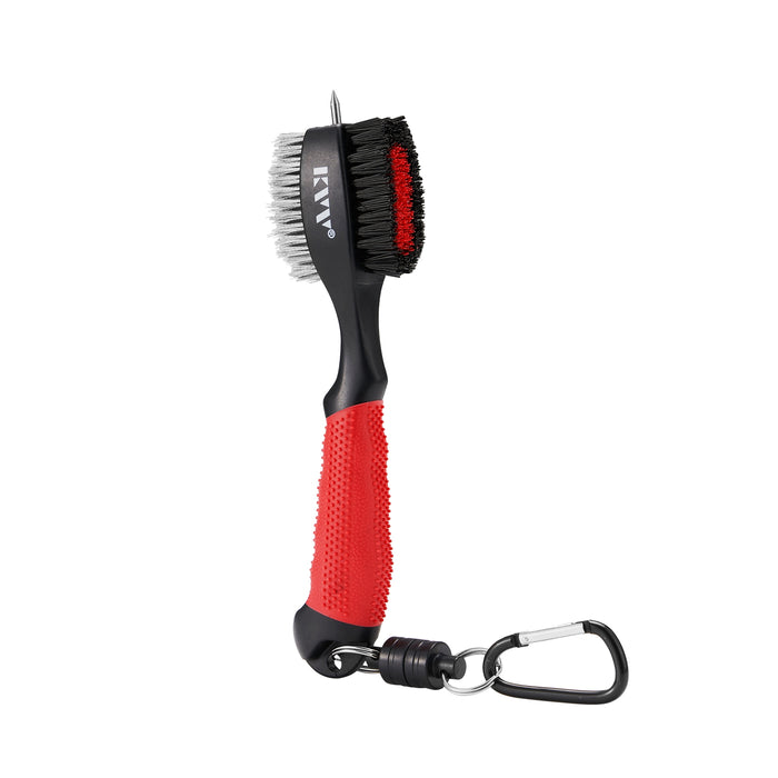 KVV Golf Club Brushes with Oversized Rubber Grip Red