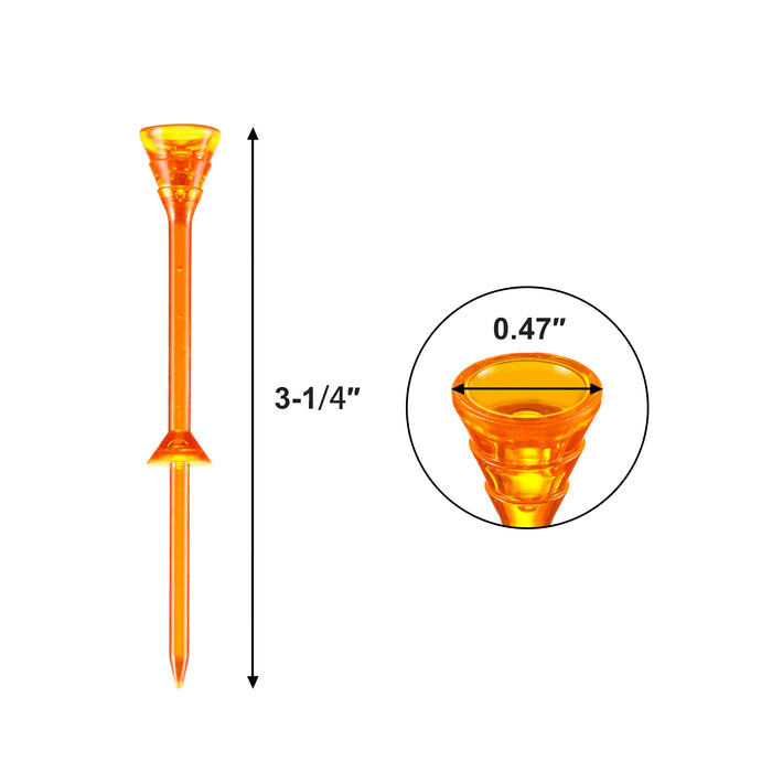 KVV Golf Tees 3 1/4 Inch Big Cup Durable Plastic Tee