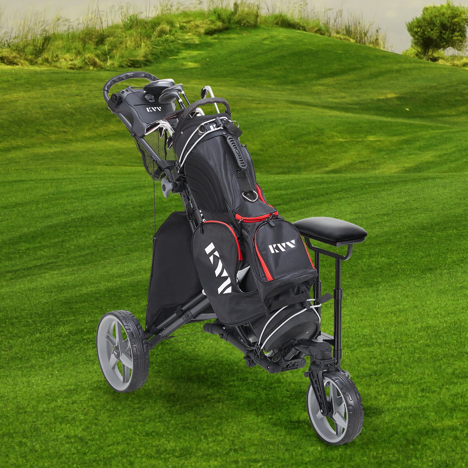 KVV Golf Push-Pull Cart Removable Seat – KVV SPORTS