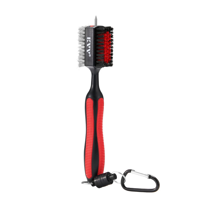 KVV golf club brush groove cleaner red