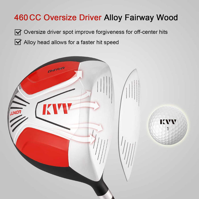KVV Lightweight 460cc forged driver that has a large sweet spot, with a extra long and soft shaft for long and high flying shots.